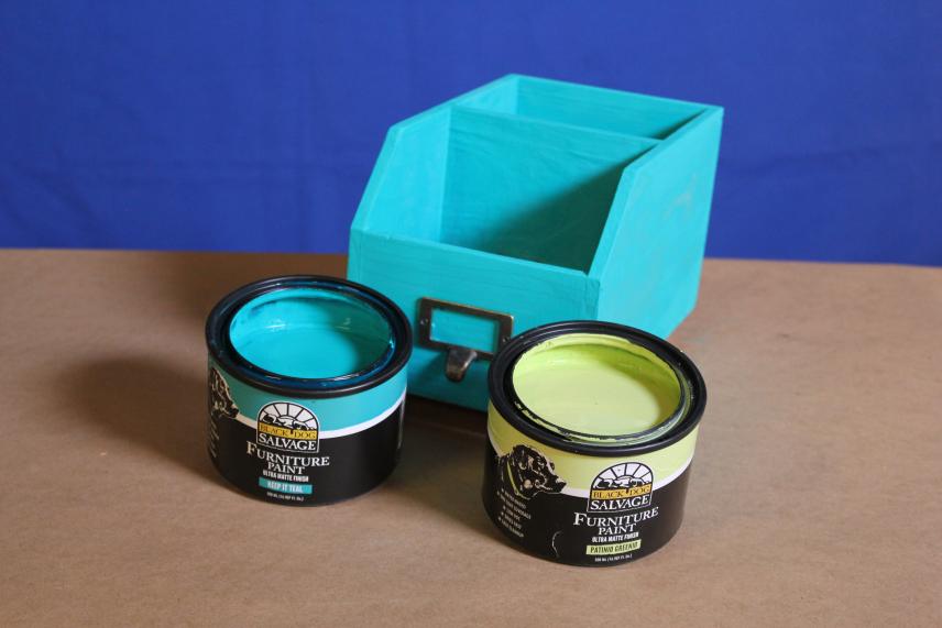 Finished product painted with black dog salvage furniture paint