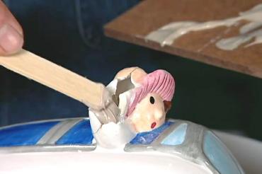 Applying polyester resin filler