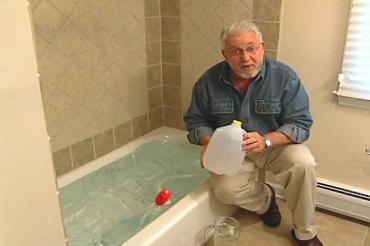 Filled bathtub liner