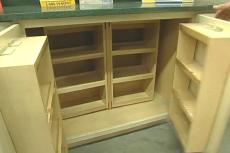 swing-out kitchen shelving