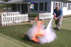 using a fire extinguisher