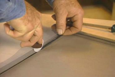 trimming the screen in the door