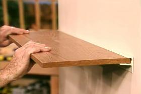 a shelf with sleek brackets